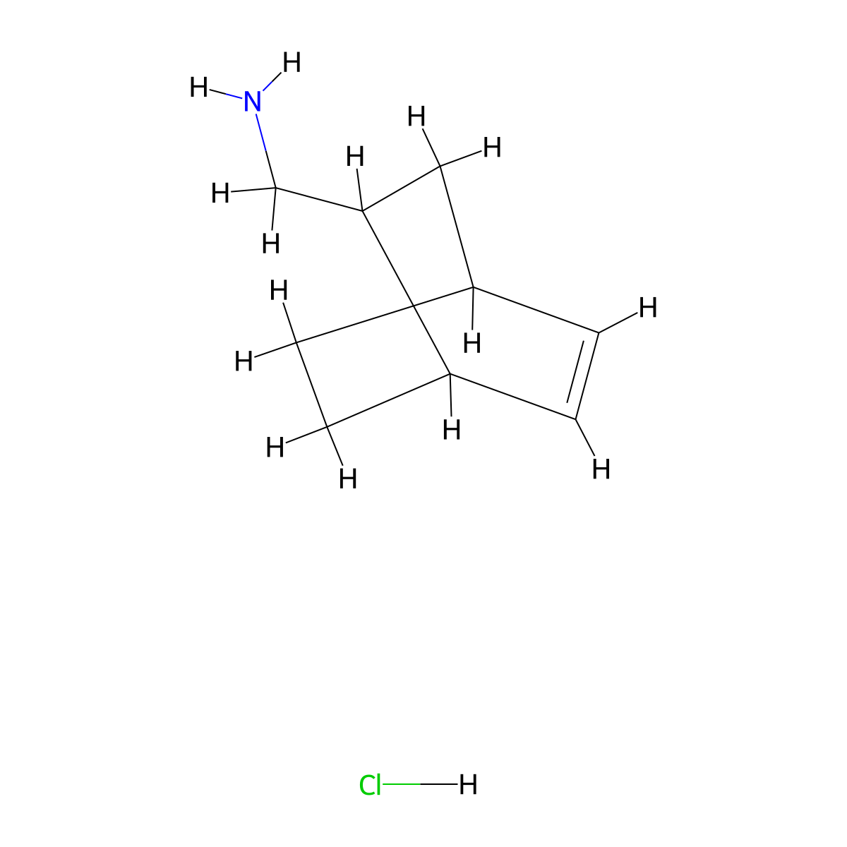 {Bicyclo[2.2.2]oct-5-en-2-yl}methanamine hydrochloride molecular structure, CAS 1909313-57-0