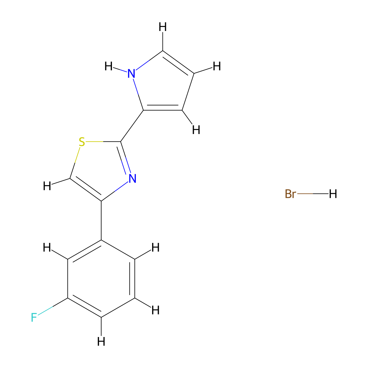 4-(3-Fluorophenyl)-2-(1H-pyrrol-2-yl)-1,3-thiazole hydrobromide molecular structure, CAS 1909313-69-4