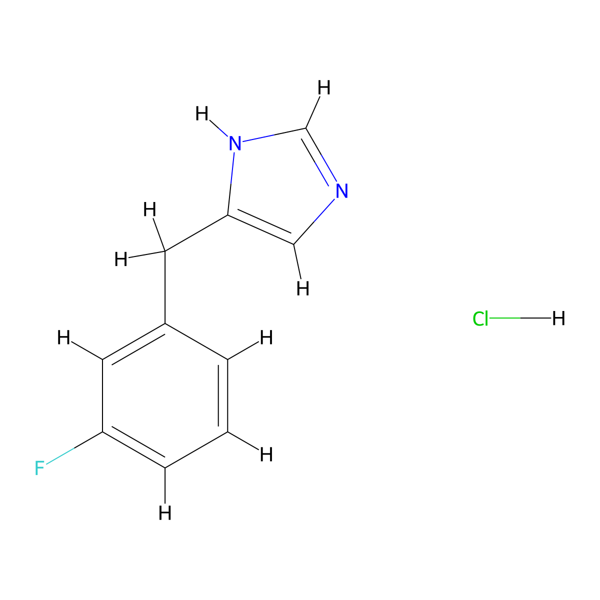 4-((3-fluorophenyl)methyl)-1H-imidazole hydrochloride molecular structure, CAS 1909313-70-7