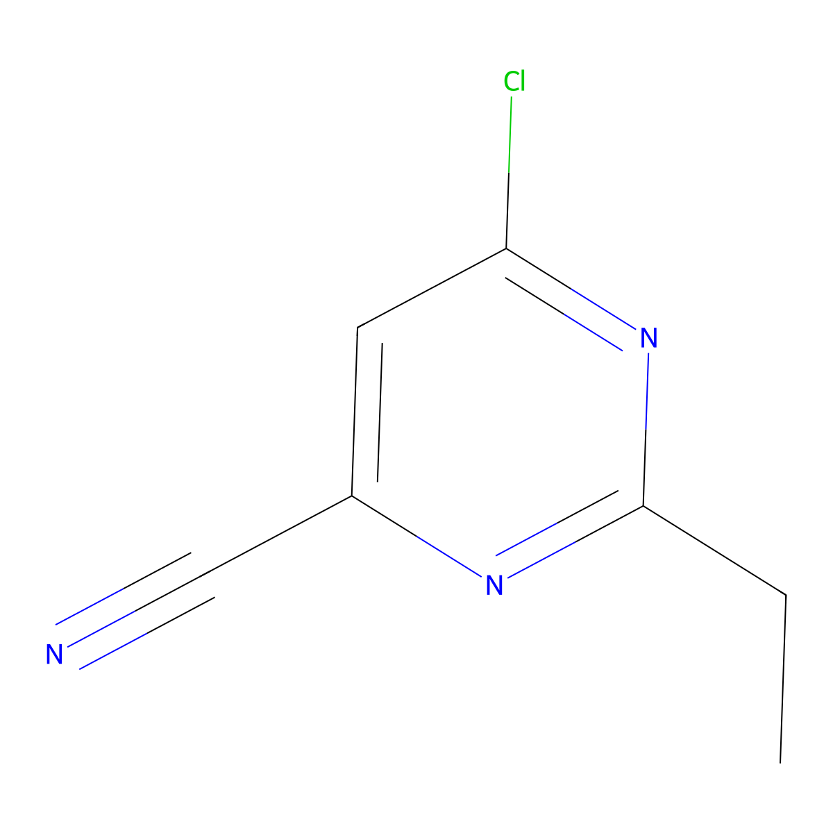 6-Chloro-2-ethylpyrimidine-4-carbonitrile molecular structure, CAS 1909313-71-8