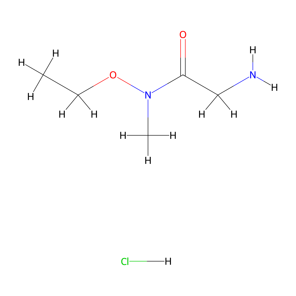 2-amino-N-ethoxy-N-methylacetamide hydrochloride molecular structure, CAS 1909313-73-0