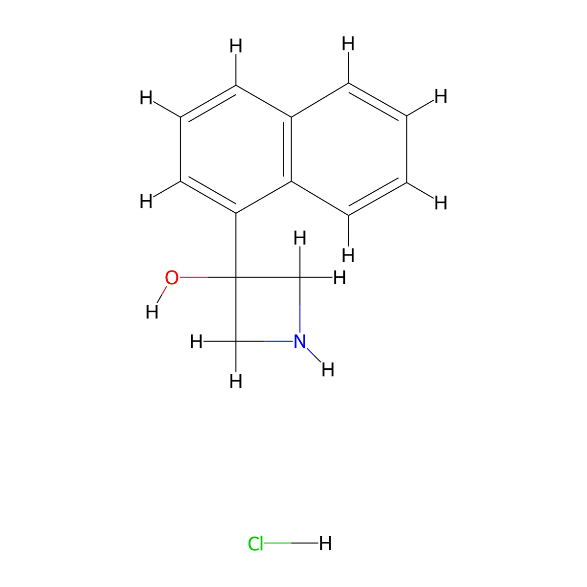 3-(Naphthalen-1-yl)azetidin-3-ol hydrochloride molecular structure, CAS 1909313-76-3