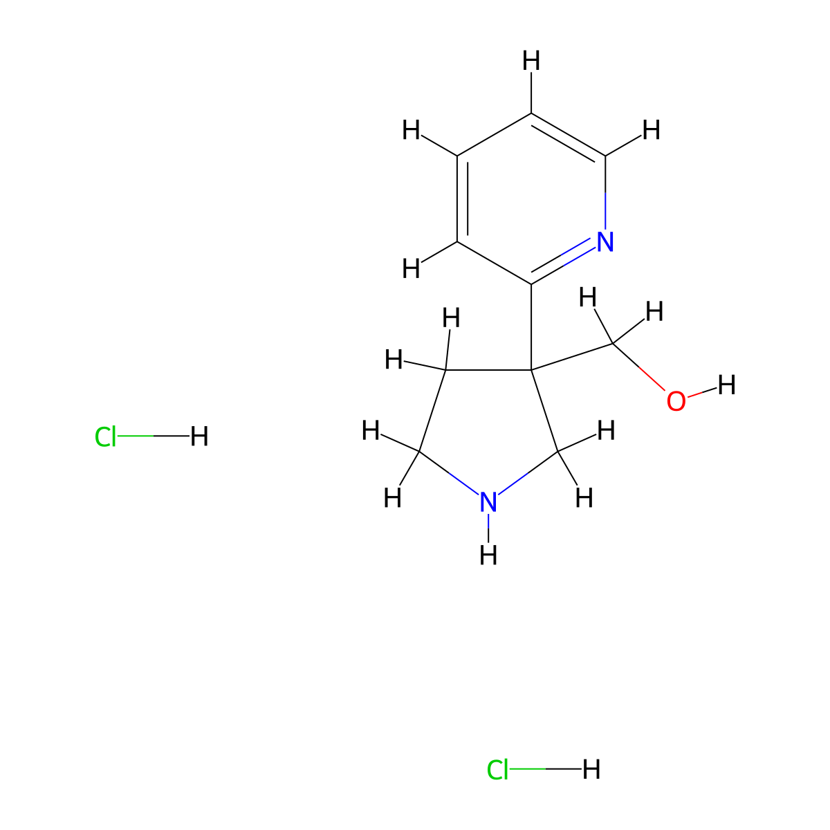 [3-(Pyridin-2-yl)pyrrolidin-3-yl]methanol dihydrochloride molecular structure, CAS 1909313-77-4