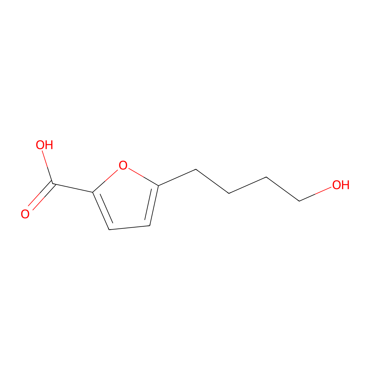 5-(4-Hydroxybutyl)furan-2-carboxylic acid molecular structure, CAS 1909313-80-9