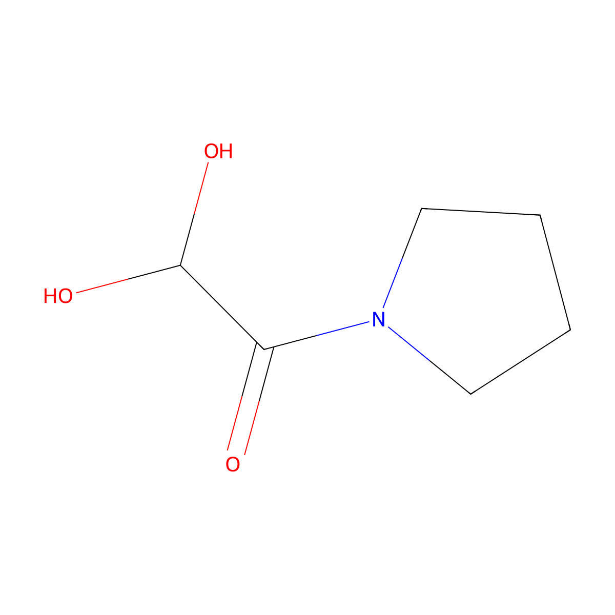2,2-Dihydroxy-1-(pyrrolidin-1-yl)ethan-1-one molecular structure, CAS 1909313-81-0