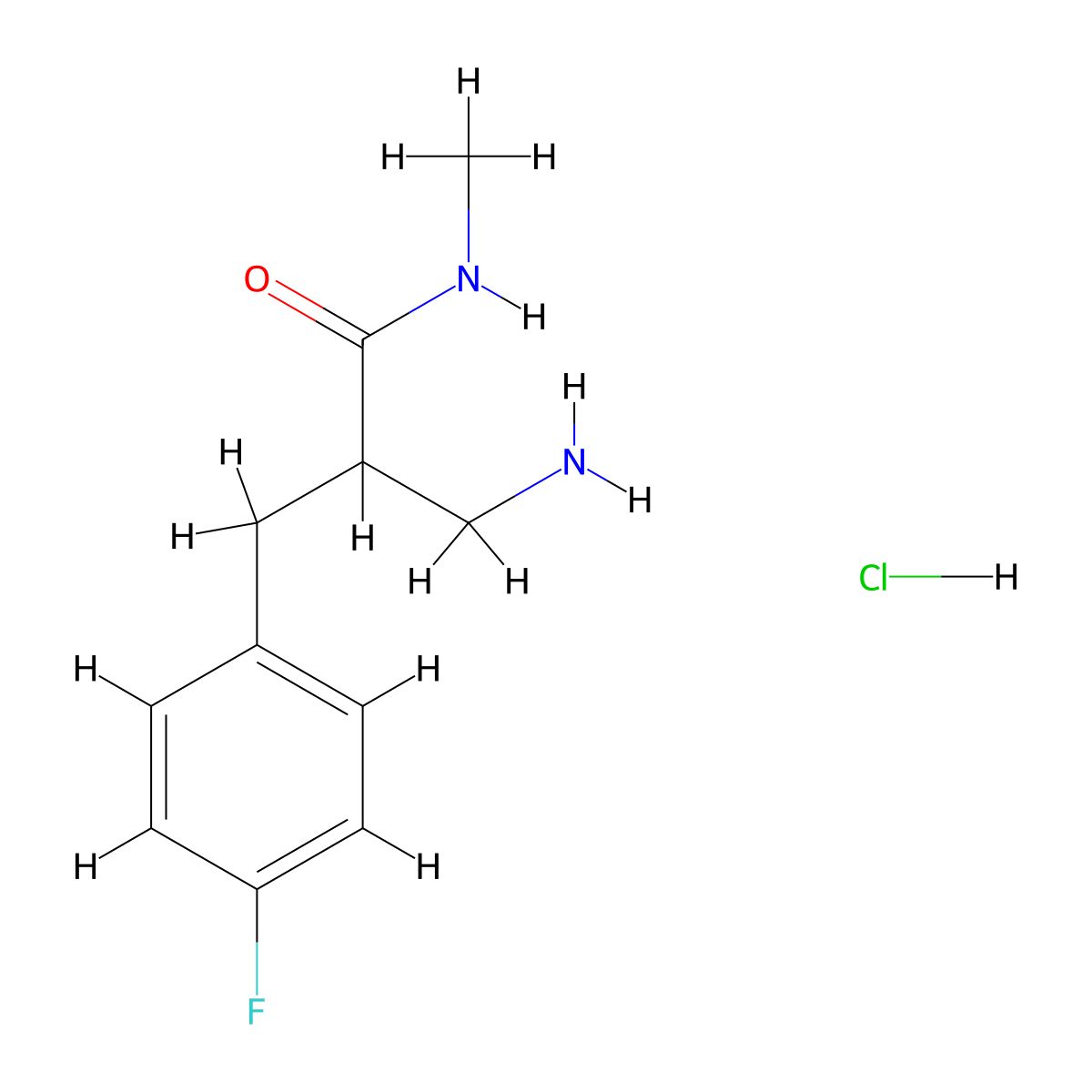 3-amino-2-[(4-fluorophenyl)methyl]-N-methylpropanamide hydrochloride molecular structure, CAS 1909313-82-1