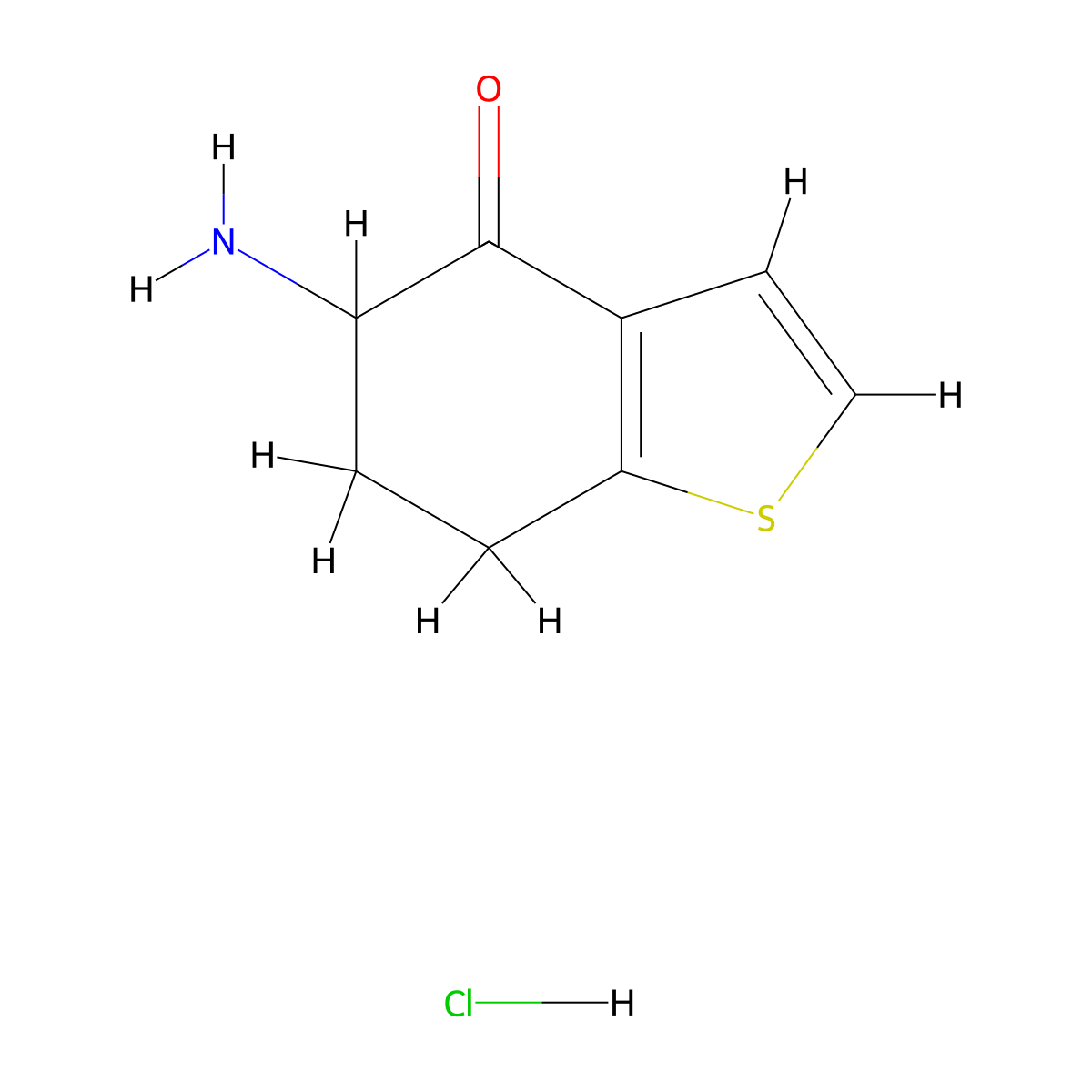 5-Amino-4,5,6,7-tetrahydro-1-benzothiophen-4-one hydrochloride molecular structure, CAS 1909313-87-6