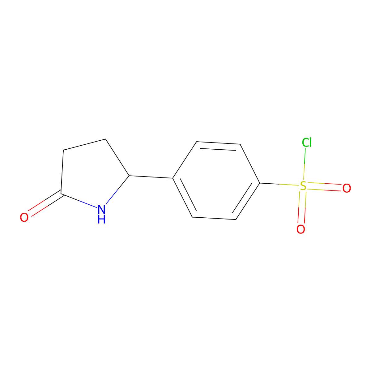 4-(5-Oxopyrrolidin-2-yl)benzene-1-sulfonyl chloride molecular structure, CAS 1909313-88-7