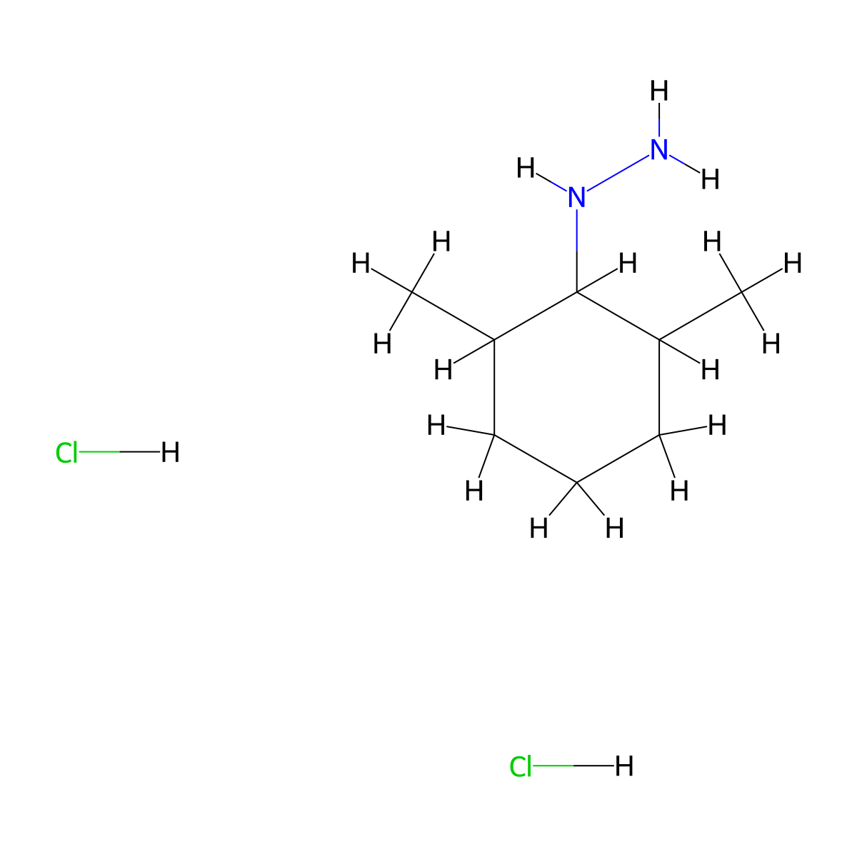 (2,6-Dimethylcyclohexyl)hydrazine dihydrochloride molecular structure, CAS 1909313-91-2