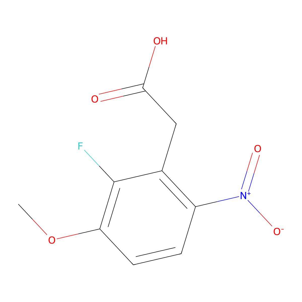 2-(2-Fluoro-3-methoxy-6-nitrophenyl)acetic acid molecular structure, CAS 1909313-93-4