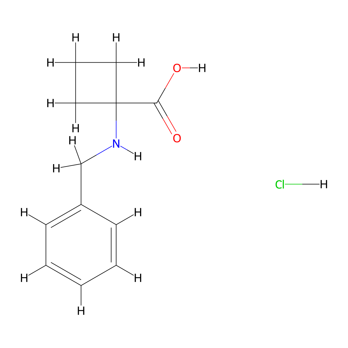 1-(Benzylamino)cyclobutane-1-carboxylic acid hydrochloride molecular structure, CAS 1909314-00-6