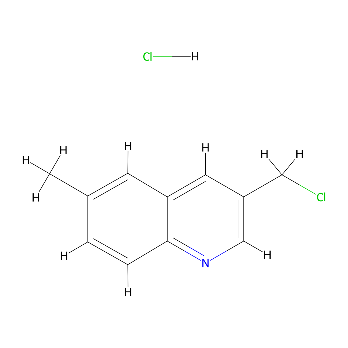 3-(Chloromethyl)-6-methylquinoline hydrochloride molecular structure, CAS 1909314-02-8