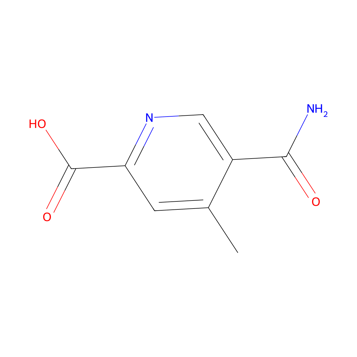 5-Carbamoyl-4-methylpyridine-2-carboxylic acid molecular structure, CAS 1909314-03-9