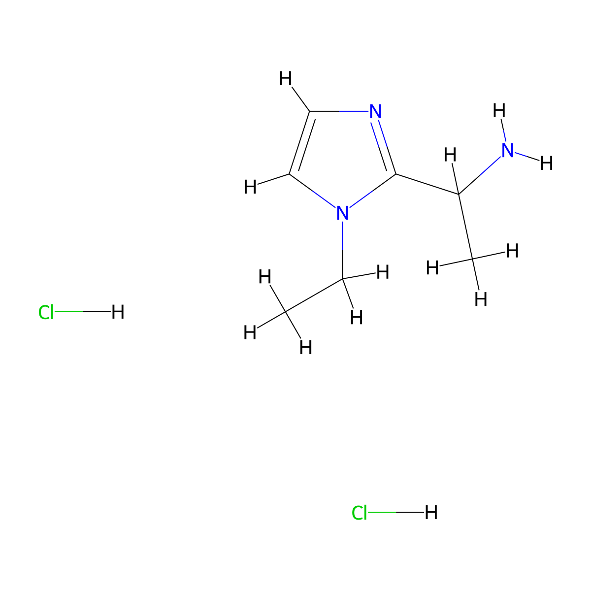 1-(1-ethyl-1H-imidazol-2-yl)ethan-1-amine dihydrochloride molecular structure, CAS 1909314-05-1