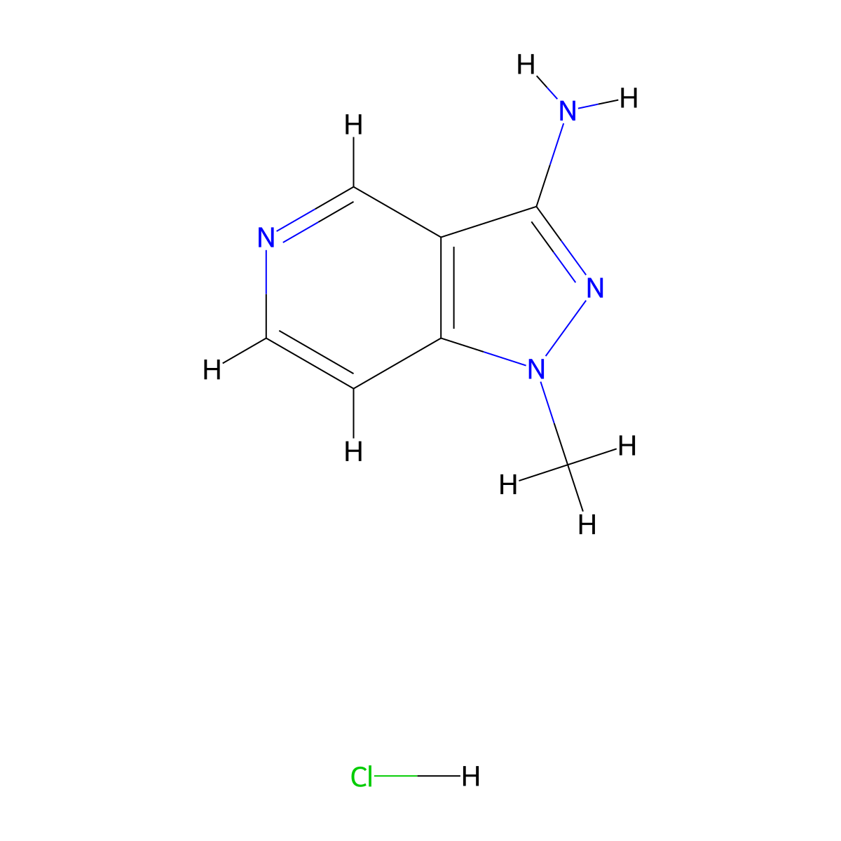 1-methyl-1H-pyrazolo[4,3-c]pyridin-3-amine hydrochloride molecular structure, CAS 1909314-07-3