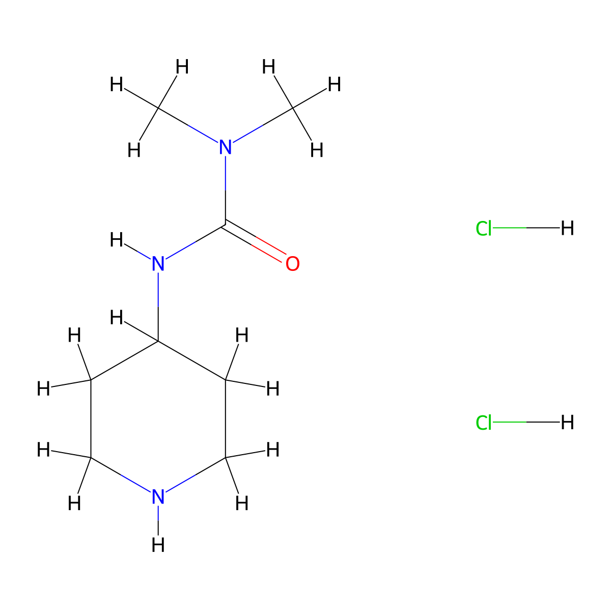 3,3-Dimethyl-1-(piperidin-4-yl)urea dihydrochloride molecular structure, CAS 1909314-08-4