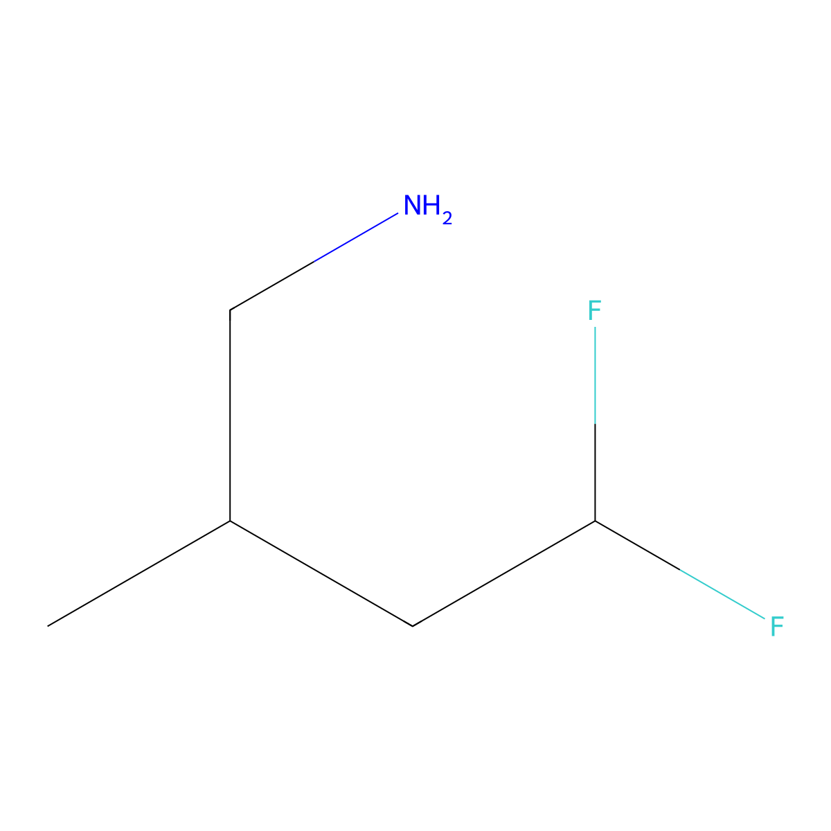 4,4-Difluoro-2-methylbutan-1-amine molecular structure, CAS 1909314-13-1