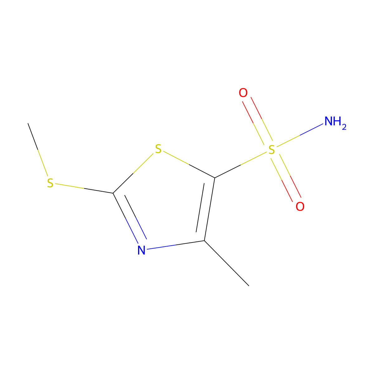 4-Methyl-2-(methylsulfanyl)-1,3-thiazole-5-sulfonamide molecular structure, CAS 1909314-18-6