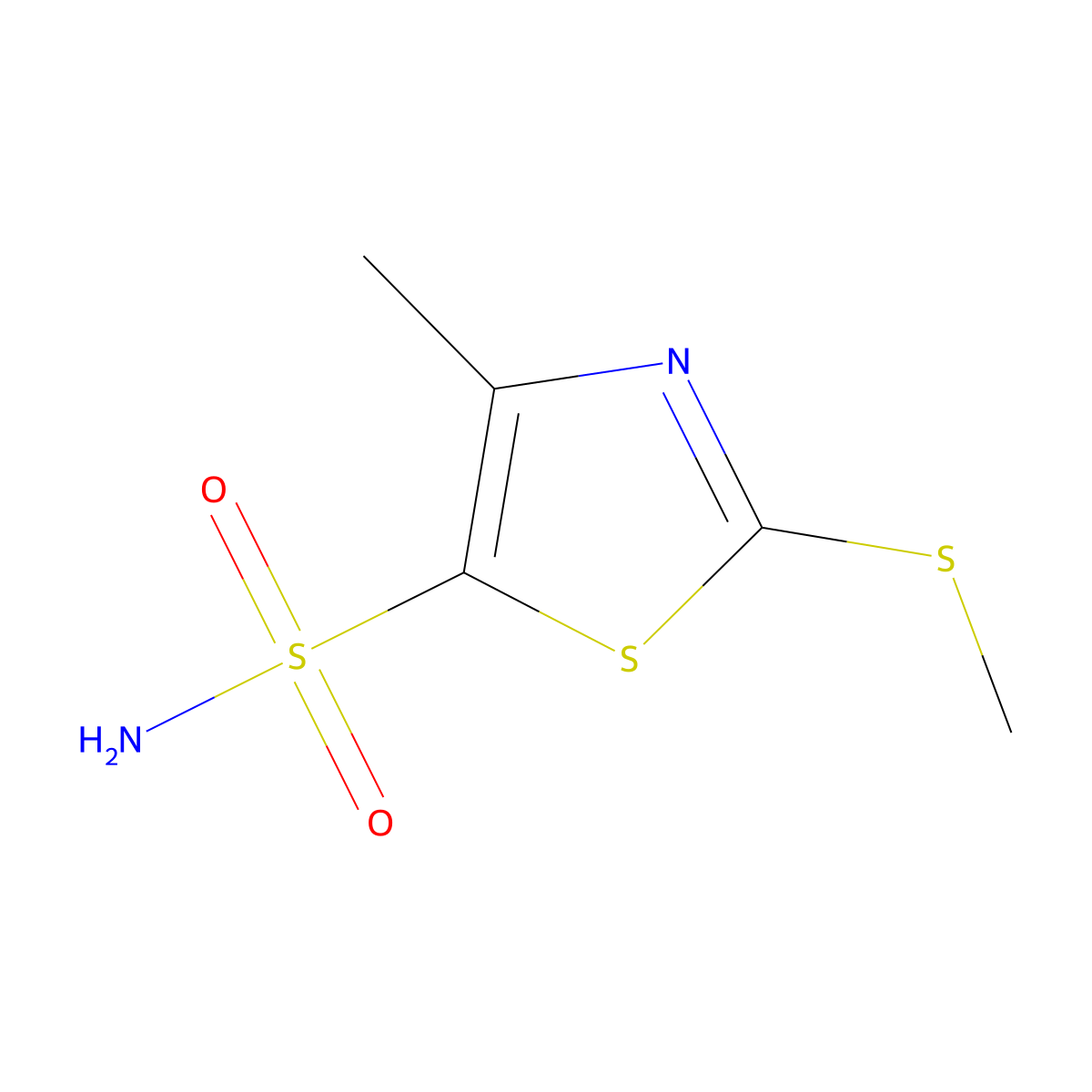 4-Methyl-2-(methylsulfanyl)-1,3-thiazole-5-sulfonamide molecular structure, CAS 1909314-18-6