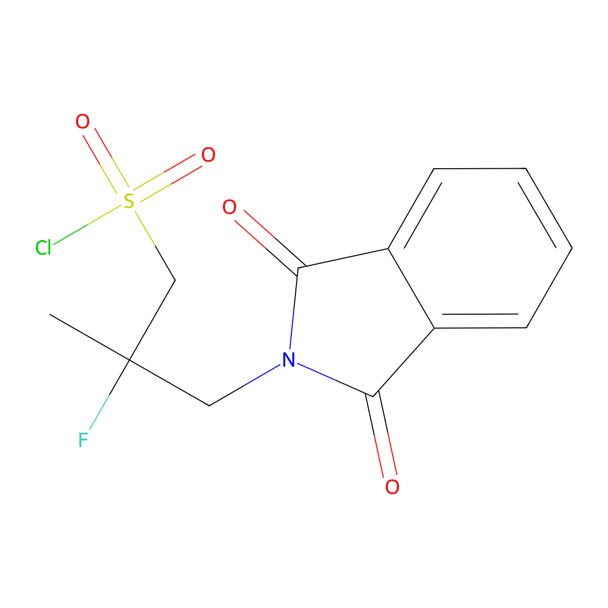 3-(1,3-dioxo-2,3-dihydro-1H-isoindol-2-yl)-2-fluoro-2-methylpropane-1-sulfonyl chloride molecular structure, CAS 1909314-21-1