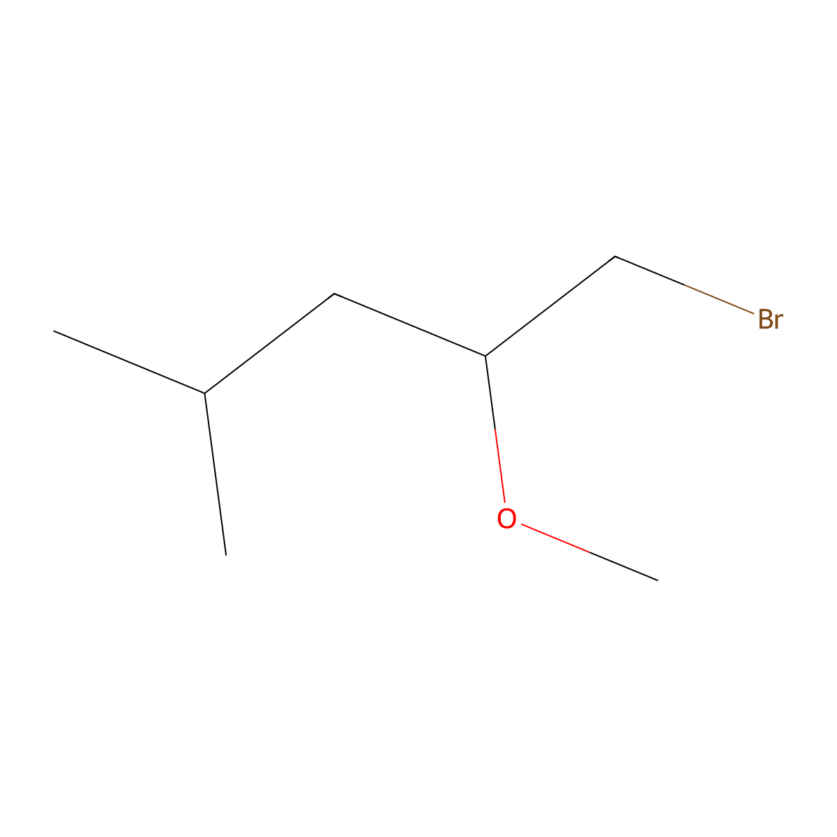 1-Bromo-2-methoxy-4-methylpentane molecular structure, CAS 1909314-26-6