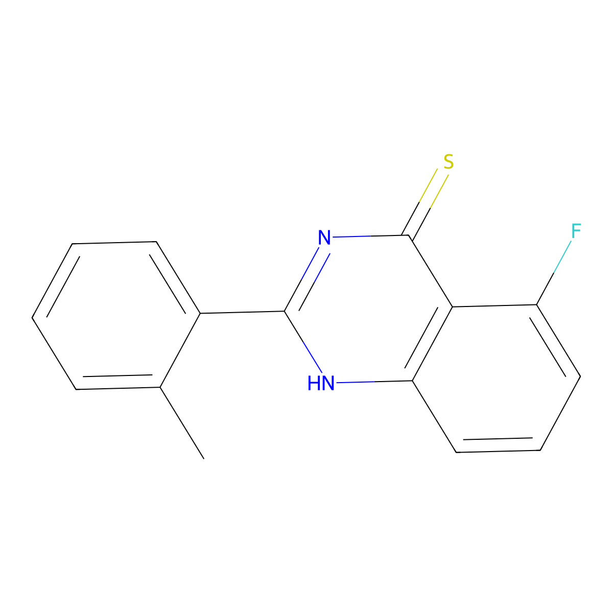 5-Fluoro-2-(2-methylphenyl)quinazoline-4-thiol molecular structure, CAS 1909314-28-8