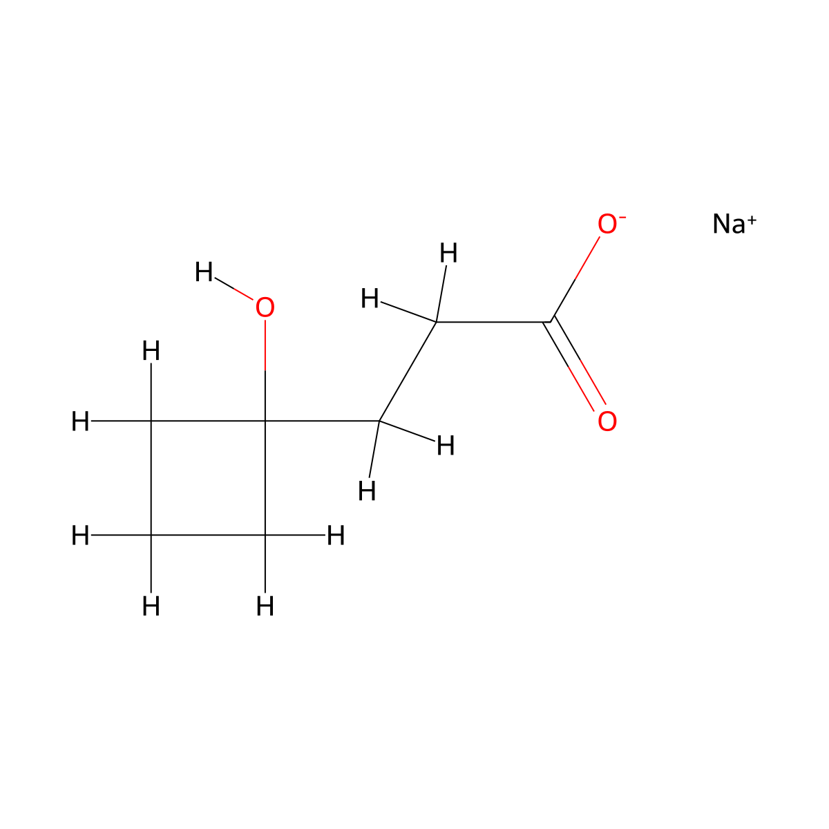 Sodium 3-(1-hydroxycyclobutyl)propanoate molecular structure, CAS 1909314-32-4