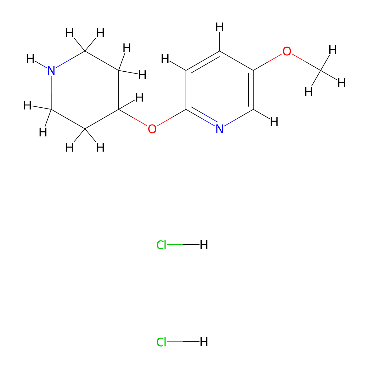5-Methoxy-2-(piperidin-4-yloxy)pyridine dihydrochloride molecular structure, CAS 1909314-33-5