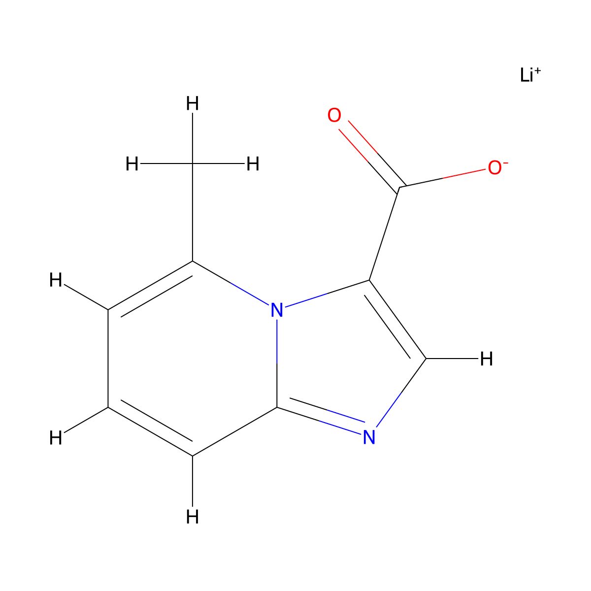 Lithium(1+) ion 5-methylimidazo[1,2-a]pyridine-3-carboxylate molecular structure, CAS 1909314-36-8