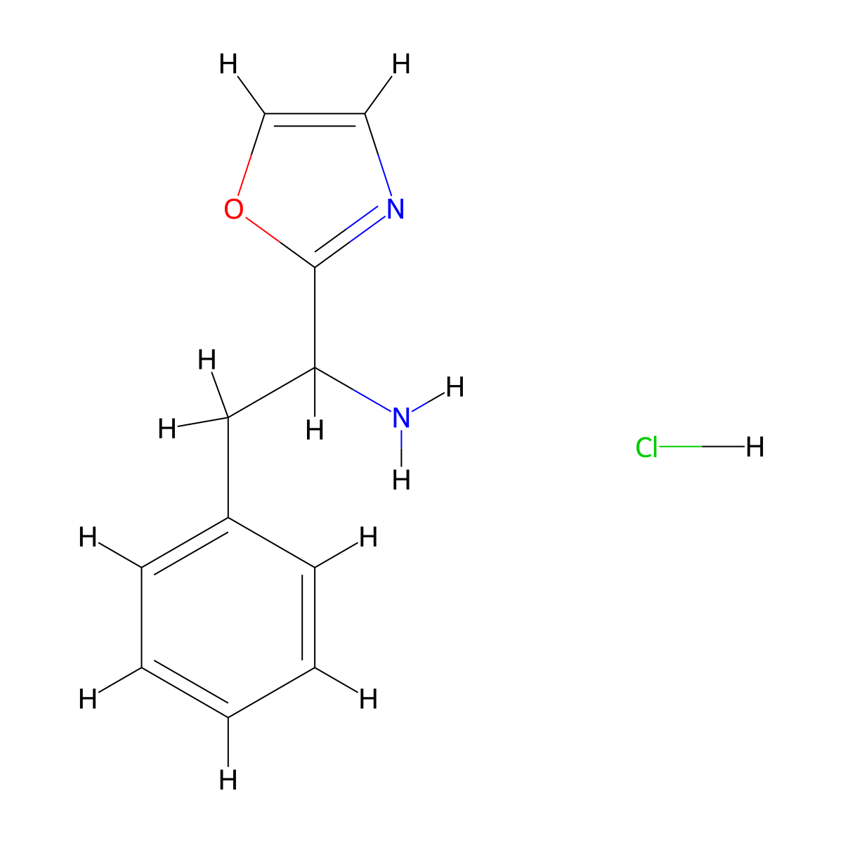 1-(1,3-Oxazol-2-yl)-2-phenylethan-1-amine hydrochloride molecular structure, CAS 1909315-94-1
