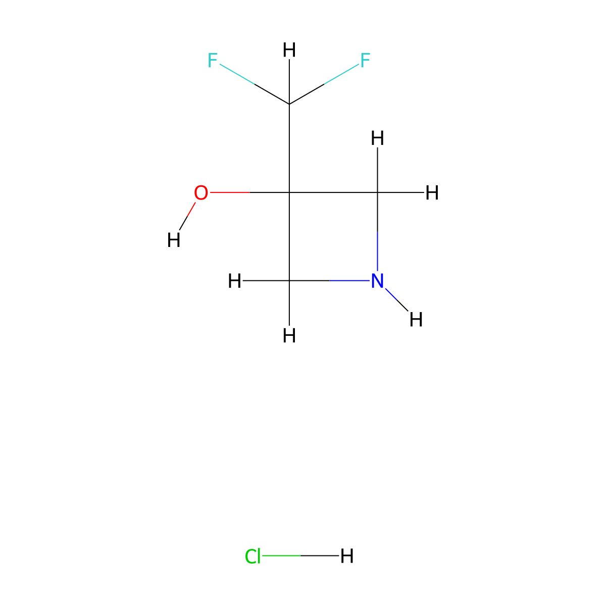 3-(Difluoromethyl)azetidin-3-ol hydrochloride molecular structure, CAS 1909316-00-2
