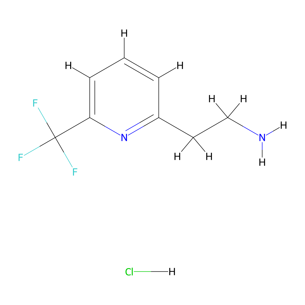 2-[6-(Trifluoromethyl)pyridin-2-yl]ethan-1-amine hydrochloride molecular structure, CAS 1909316-07-9