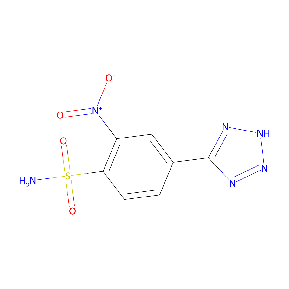 2-nitro-4-(1H-1,2,3,4-tetrazol-5-yl)benzene-1-sulfonamide molecular structure, CAS 1909316-08-0