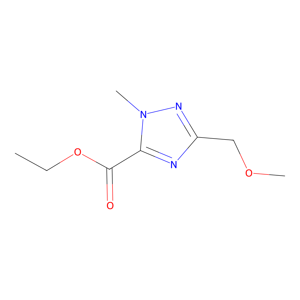 ethyl 3-(methoxymethyl)-1-methyl-1H-1,2,4-triazole-5-carboxylate molecular structure, CAS 1909316-09-1