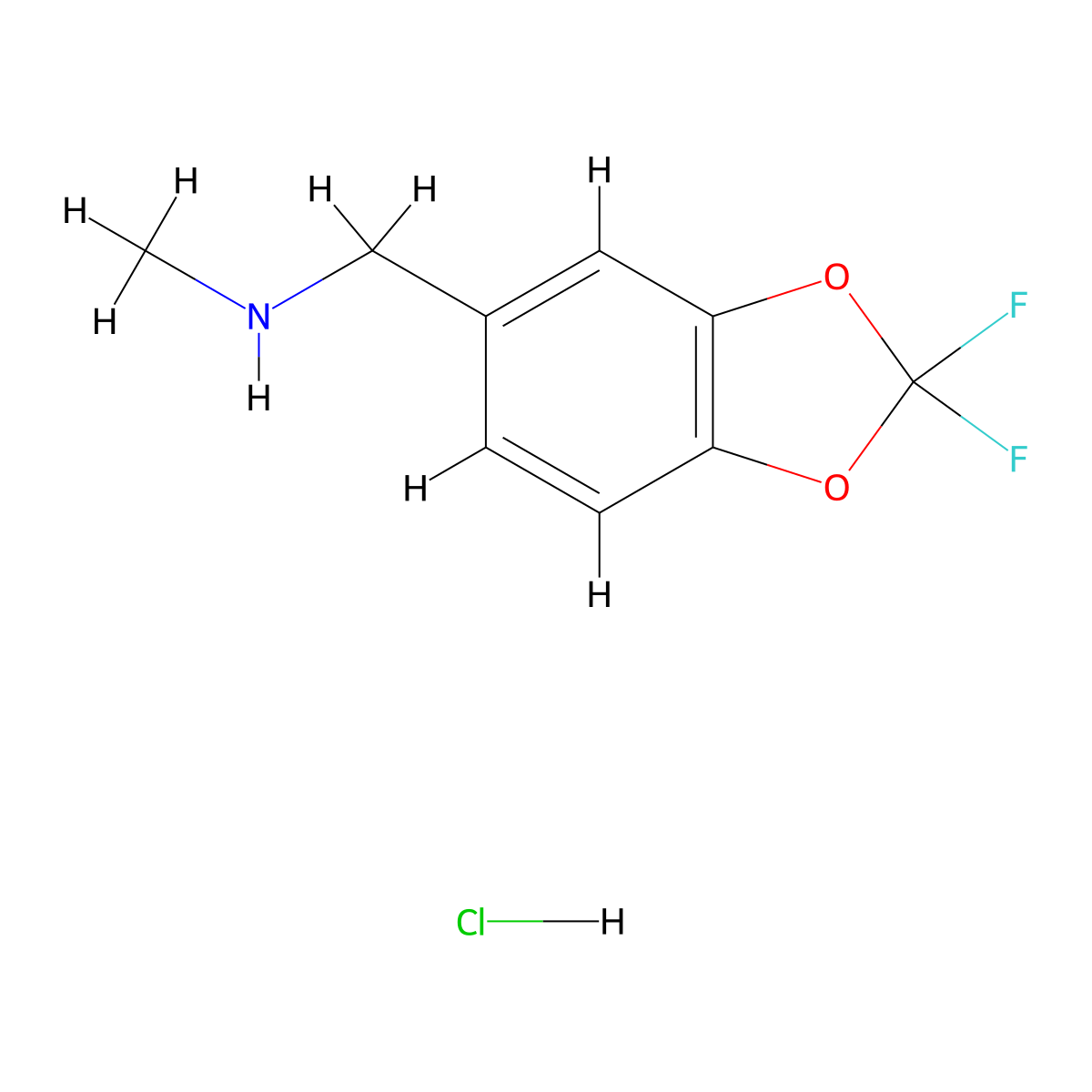 [(2,2-difluoro-2H-1,3-benzodioxol-5-yl)methyl](methyl)amine hydrochloride molecular structure, CAS 1909316-10-4