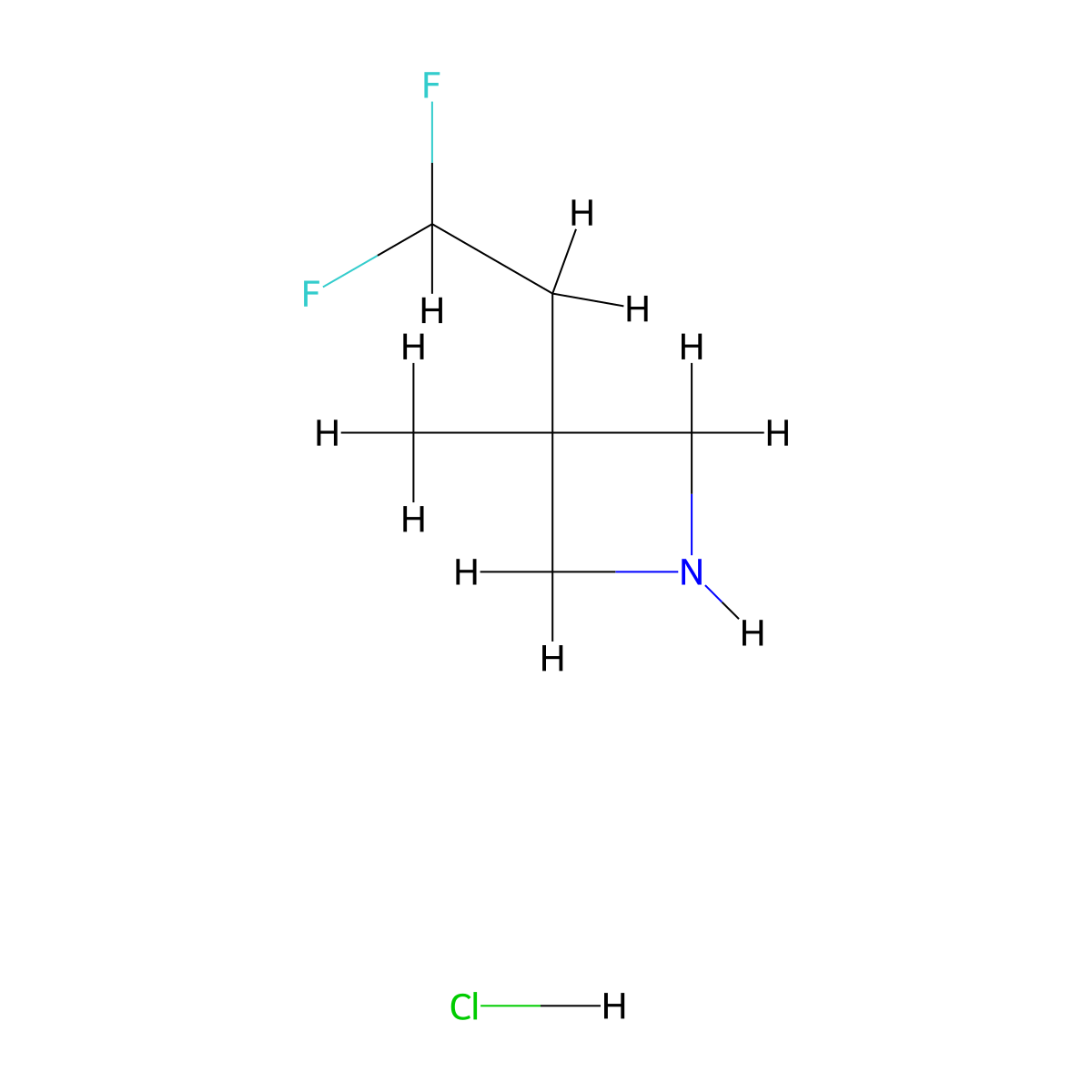 3-(2,2-Difluoroethyl)-3-methylazetidine hydrochloride molecular structure, CAS 1909316-13-7
