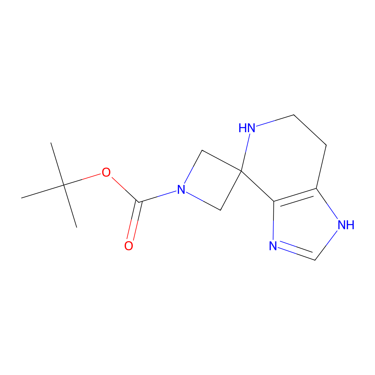 Tert-butyl 1',5',6',7'-tetrahydrospiro[azetidine-3,4'-imidazo[4,5-c]pyridine]-1-carboxylate molecular structure, CAS 1909316-15-9