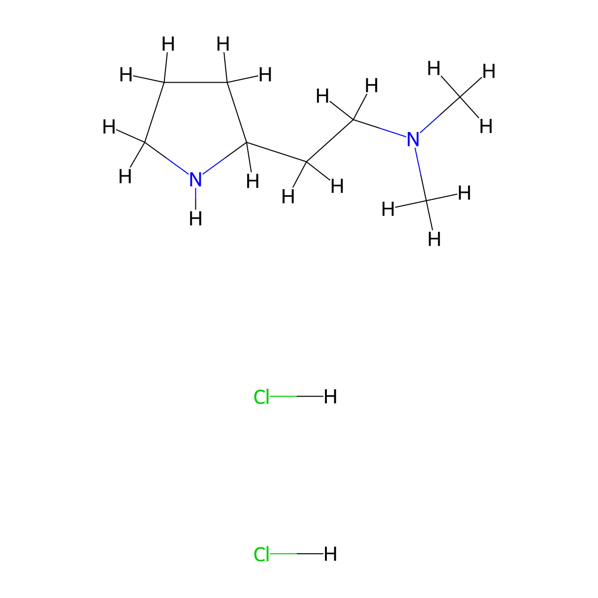 Dimethyl[2-(pyrrolidin-2-yl)ethyl]amine dihydrochloride molecular structure, CAS 1909316-17-1