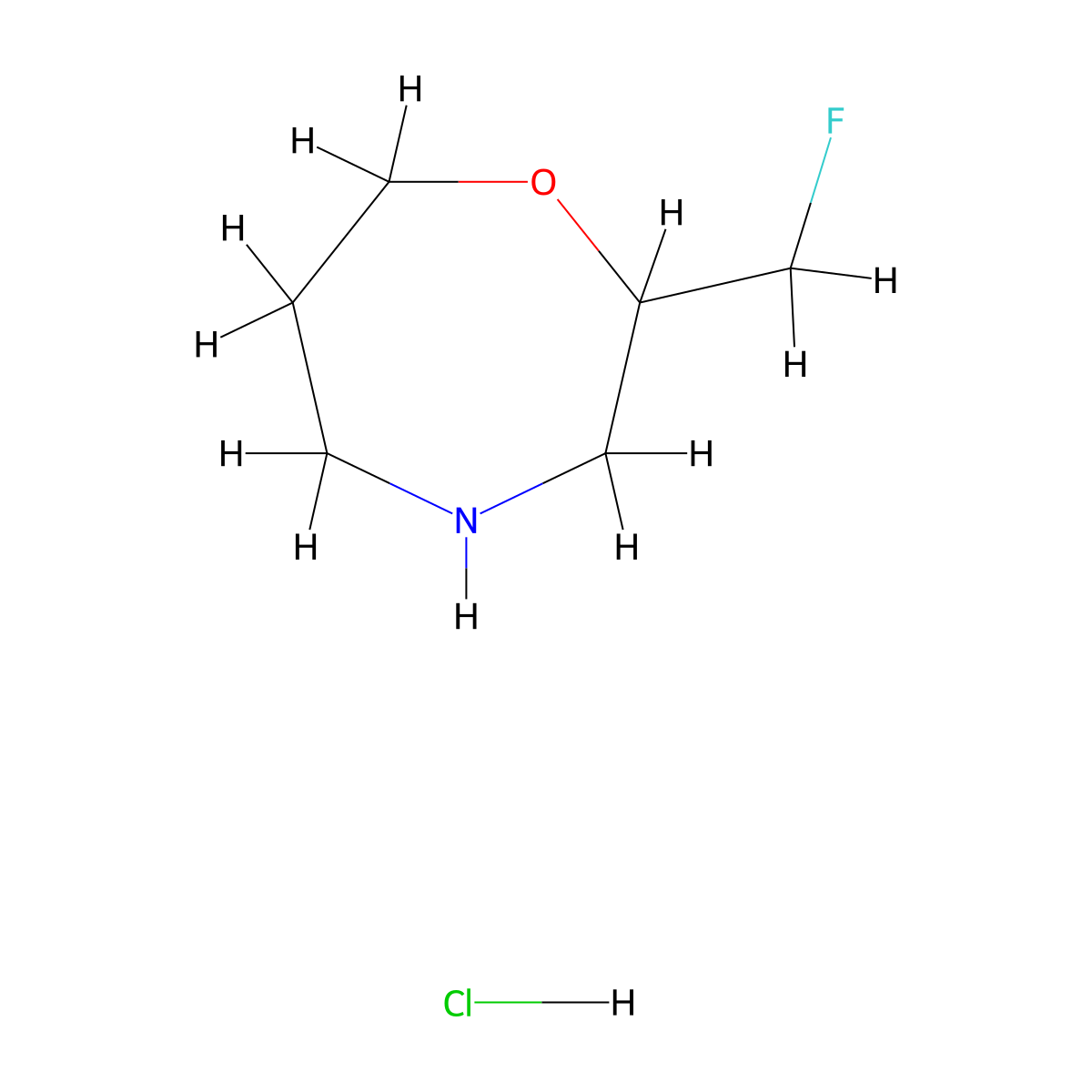 2-(Fluoromethyl)-1,4-oxazepane hydrochloride molecular structure, CAS 1909316-21-7