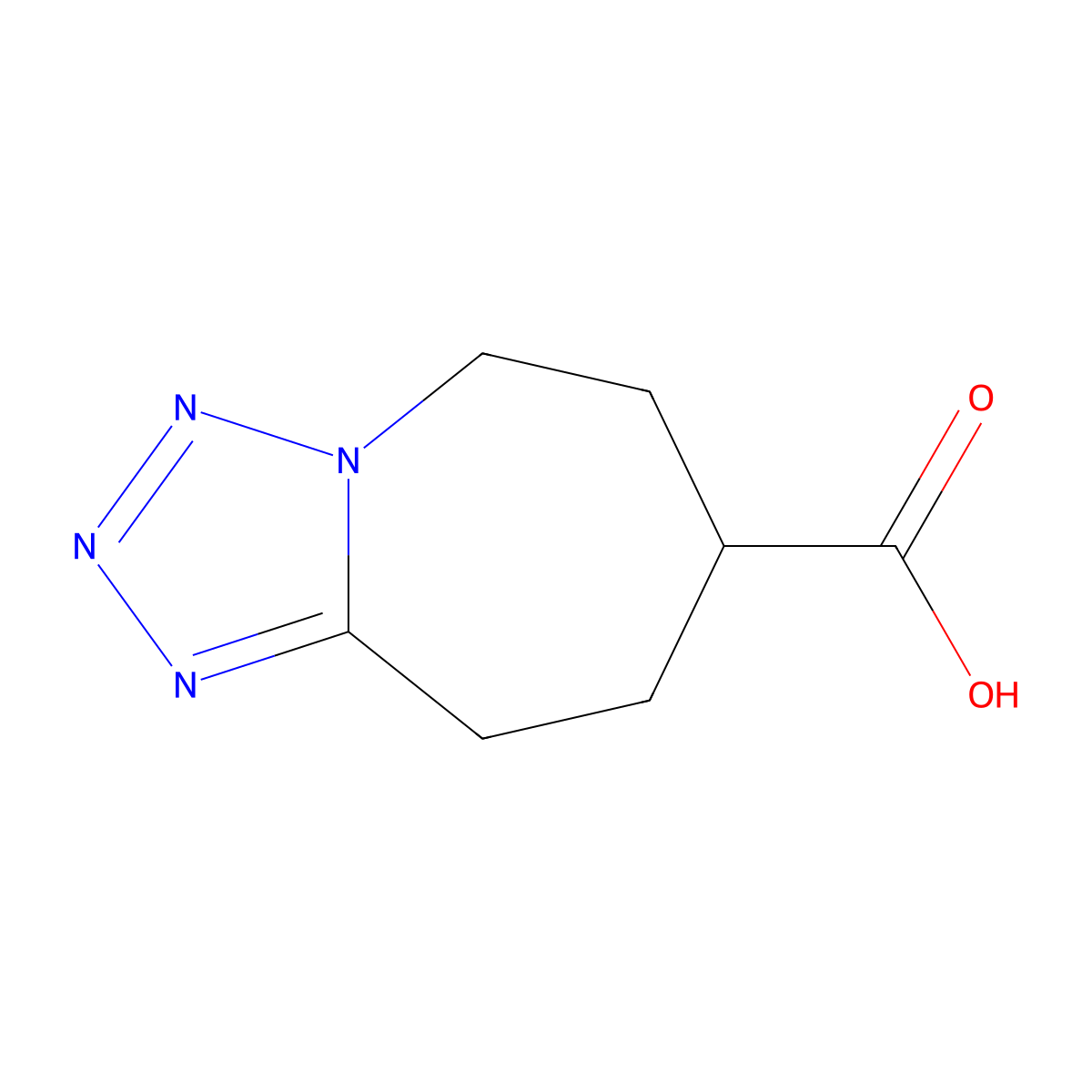 5H,6H,7H,8H,9H-[1,2,3,4]tetrazolo[1,5-a]azepine-7-carboxylic acid molecular structure, CAS 1909316-22-8