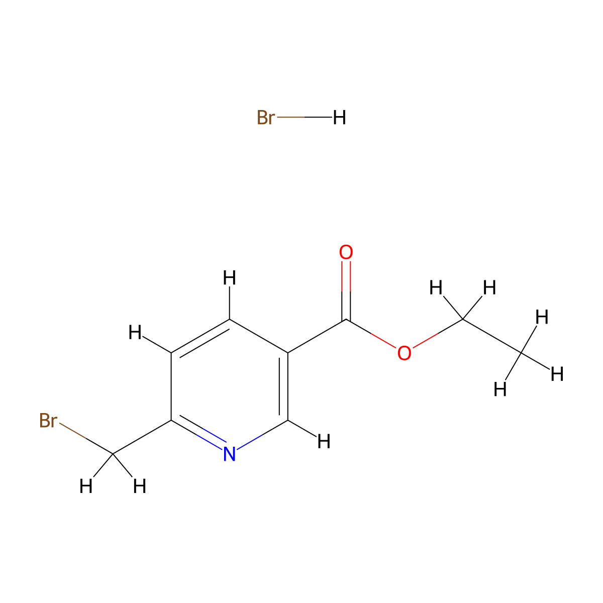 Ethyl 6-(bromomethyl)pyridine-3-carboxylate hydrobromide molecular structure, CAS 1909316-31-9