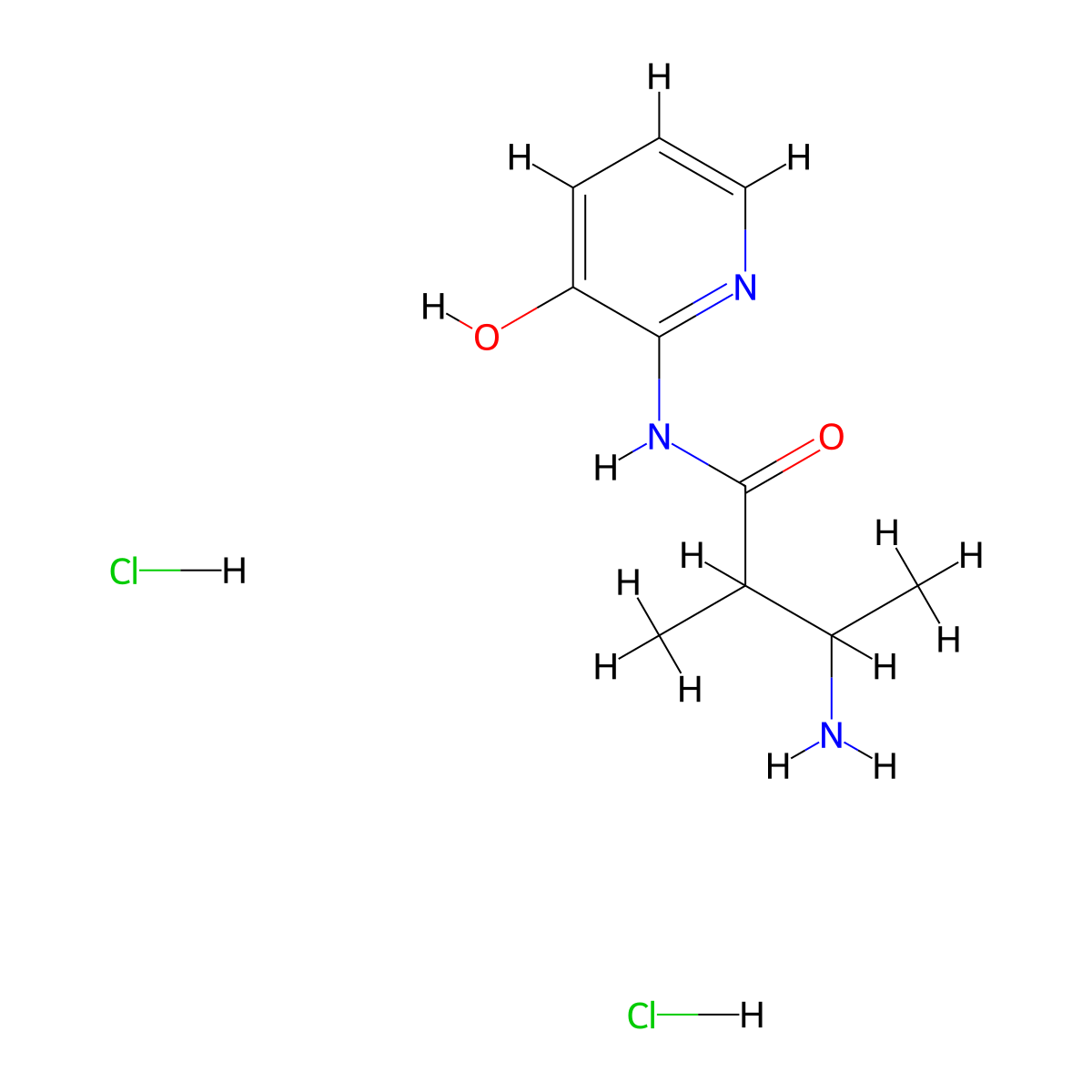3-amino-N-(3-hydroxypyridin-2-yl)-2-methylbutanamide dihydrochloride molecular structure, CAS 1909316-34-2