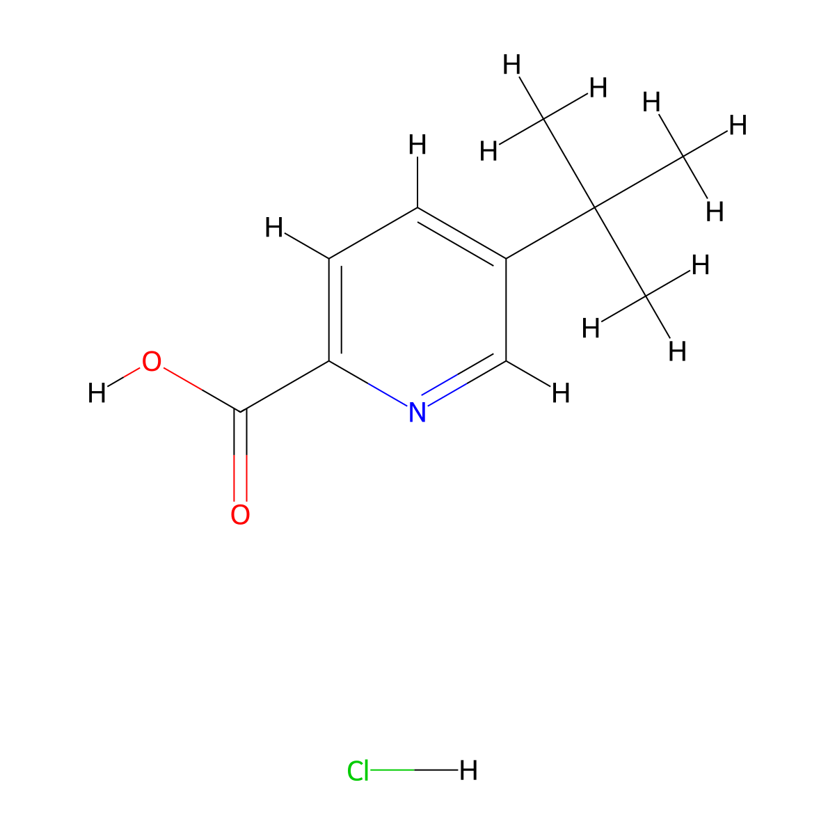 5-(Tert-butyl)pyridine-2-carboxylic acid hydrochloride molecular structure, CAS 1909316-35-3