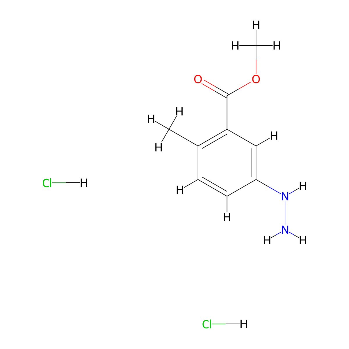 Methyl 5-hydrazinyl-2-methylbenzoate dihydrochloride molecular structure, CAS 1909316-39-7