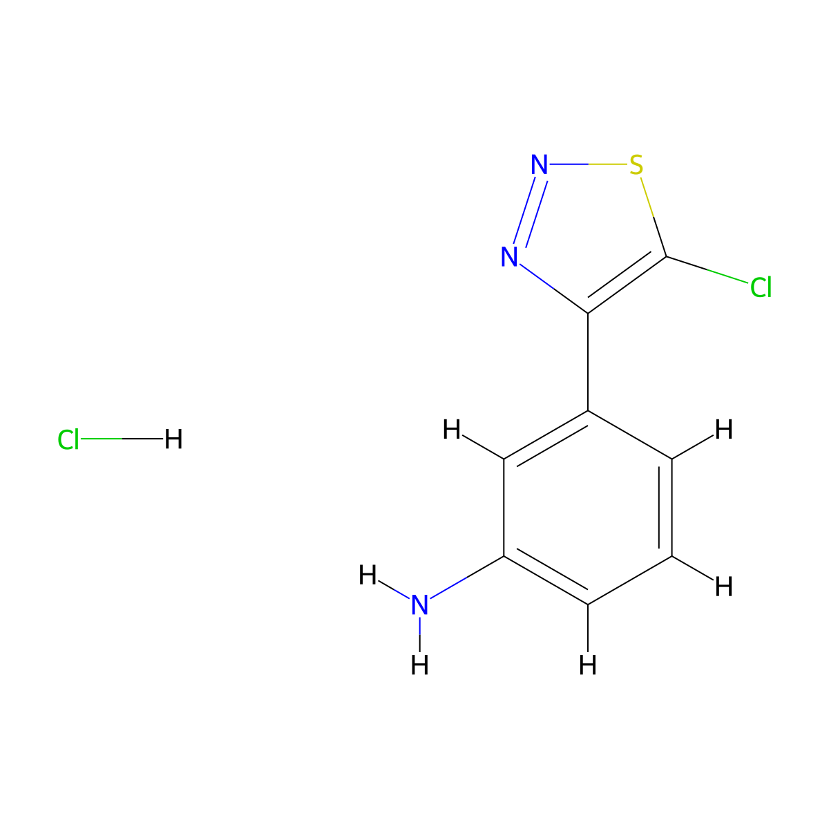 3-(5-Chloro-1,2,3-thiadiazol-4-yl)aniline hydrochloride molecular structure, CAS 1909316-42-2