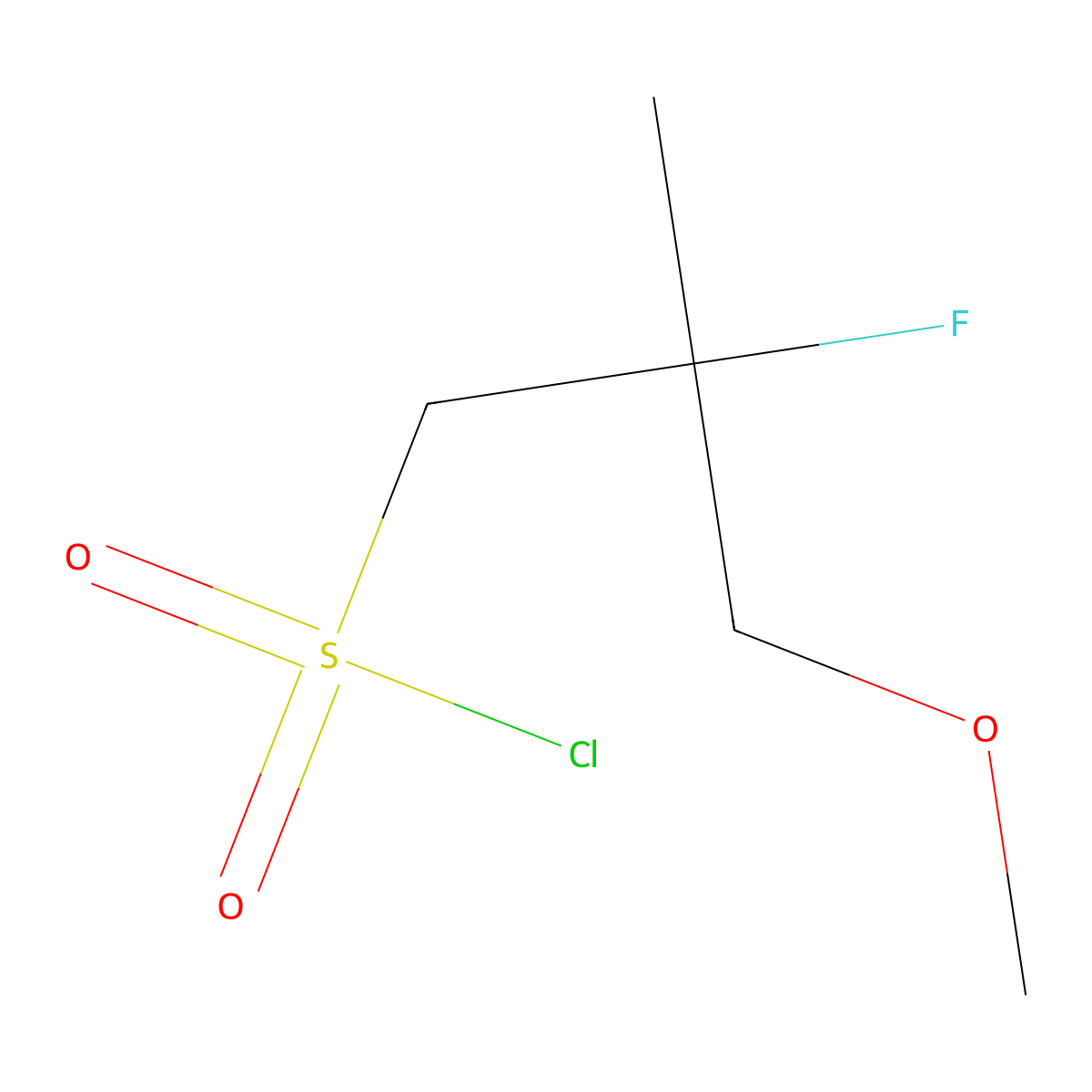 2-Fluoro-3-methoxy-2-methylpropane-1-sulfonyl chloride molecular structure, CAS 1909316-47-7