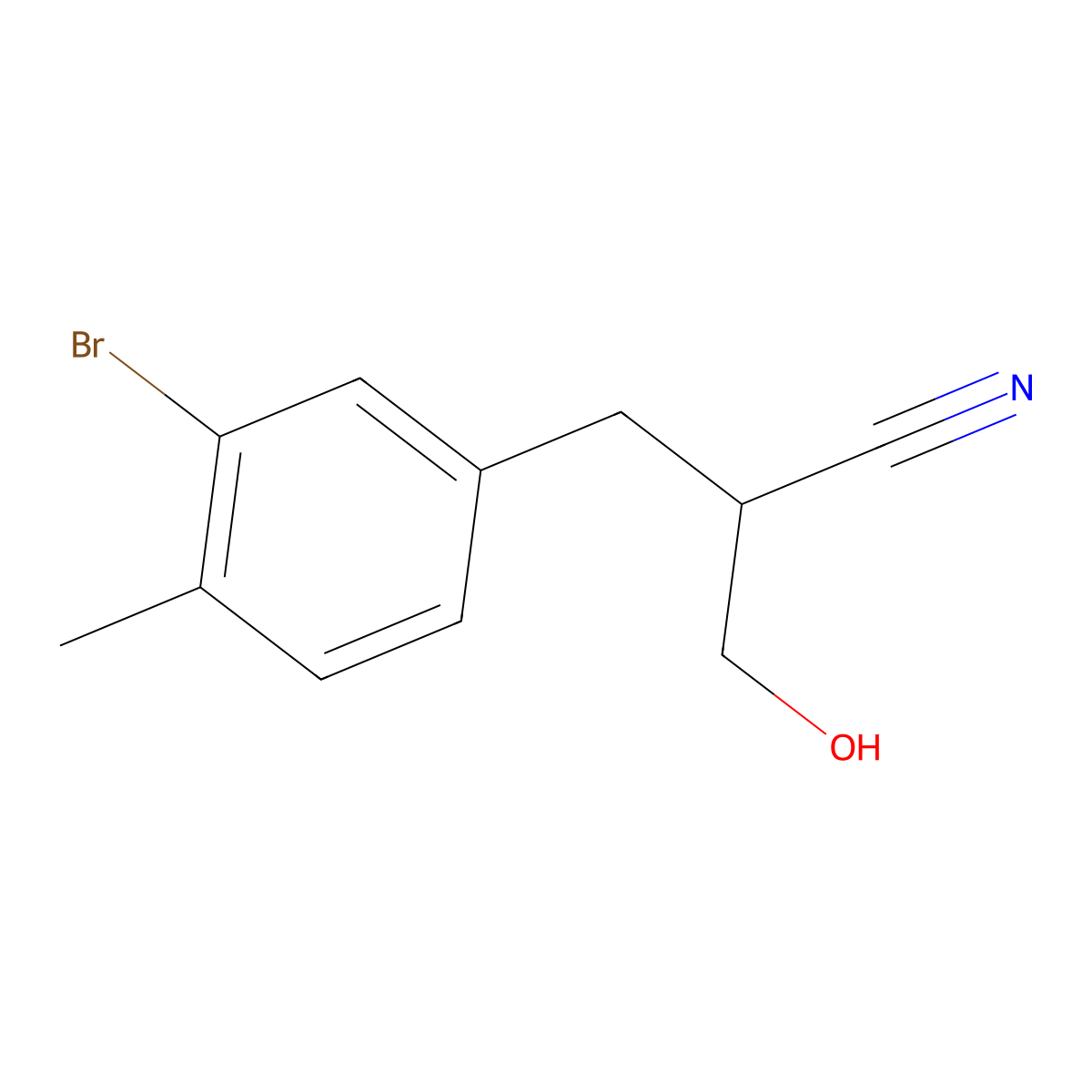 2-[(3-Bromo-4-methylphenyl)methyl]-3-hydroxypropanenitrile molecular structure, CAS 1909316-52-4