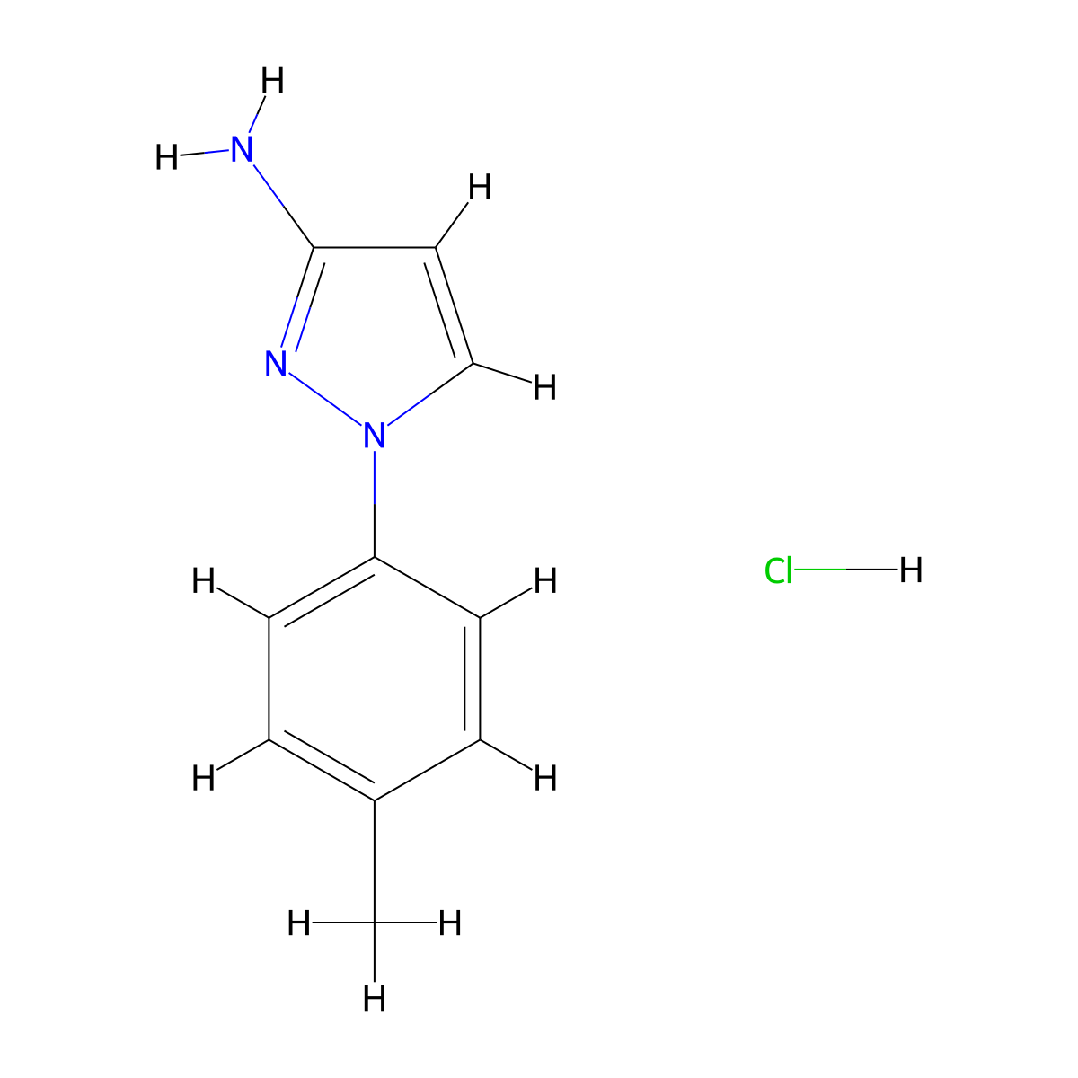 1-(4-methylphenyl)-1H-pyrazol-3-amine hydrochloride molecular structure, CAS 1909316-57-9