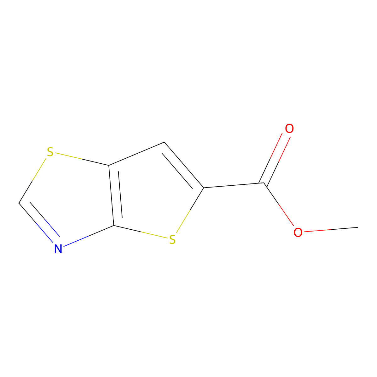 Methyl thieno[2,3-d][1,3]thiazole-5-carboxylate molecular structure, CAS 1909316-58-0