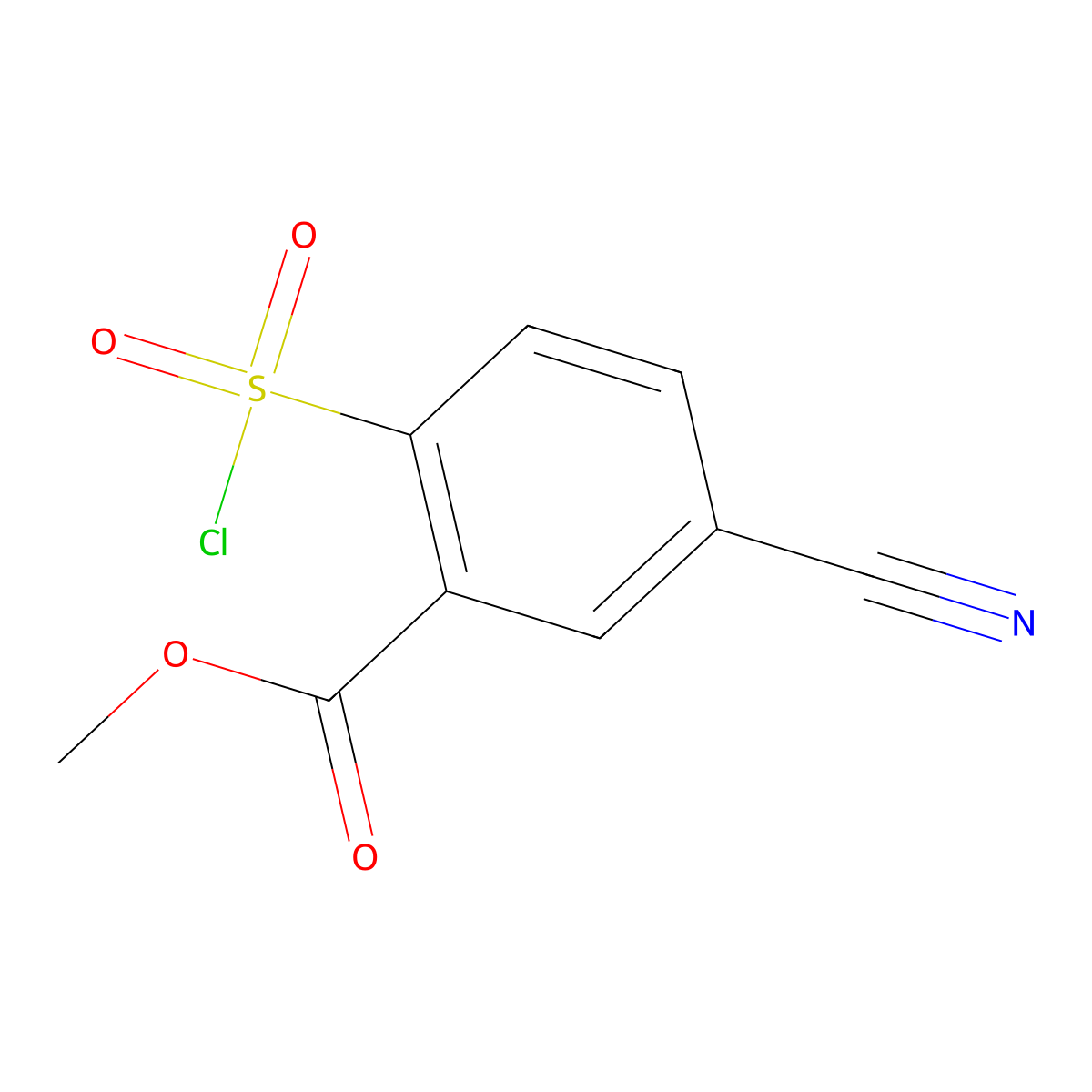Methyl 2-(chlorosulfonyl)-5-cyanobenzoate molecular structure, CAS 1909316-62-6